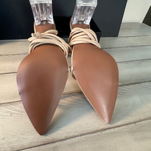 Smash Tabby Pointy Toe Heeled Sandals Wraparound Ankle Straps Nude NEW 11 NWT - Picture 7 of 8